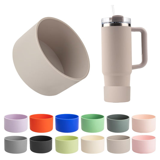 FOOGWEE Silicone Water Bottle Boot for Stanley 40/30 oz Quencher H2.0 Adventure Tumbler&IceFlow Flip 30 20 oz, Anti-Slip Protective Sleeve, Water Bottle Protector for Stanley Cup Accessories (Dune)