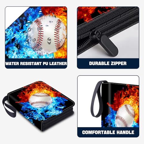 TsuiWah Football Card Binder with Sleeves, 9-Pocket Trading Card Holder Card Collectors Album Hold Up to 900 Cards, Card Folder Fit for Football Baseball Basketball Cards Sport Trading Cards, TCG, MCG