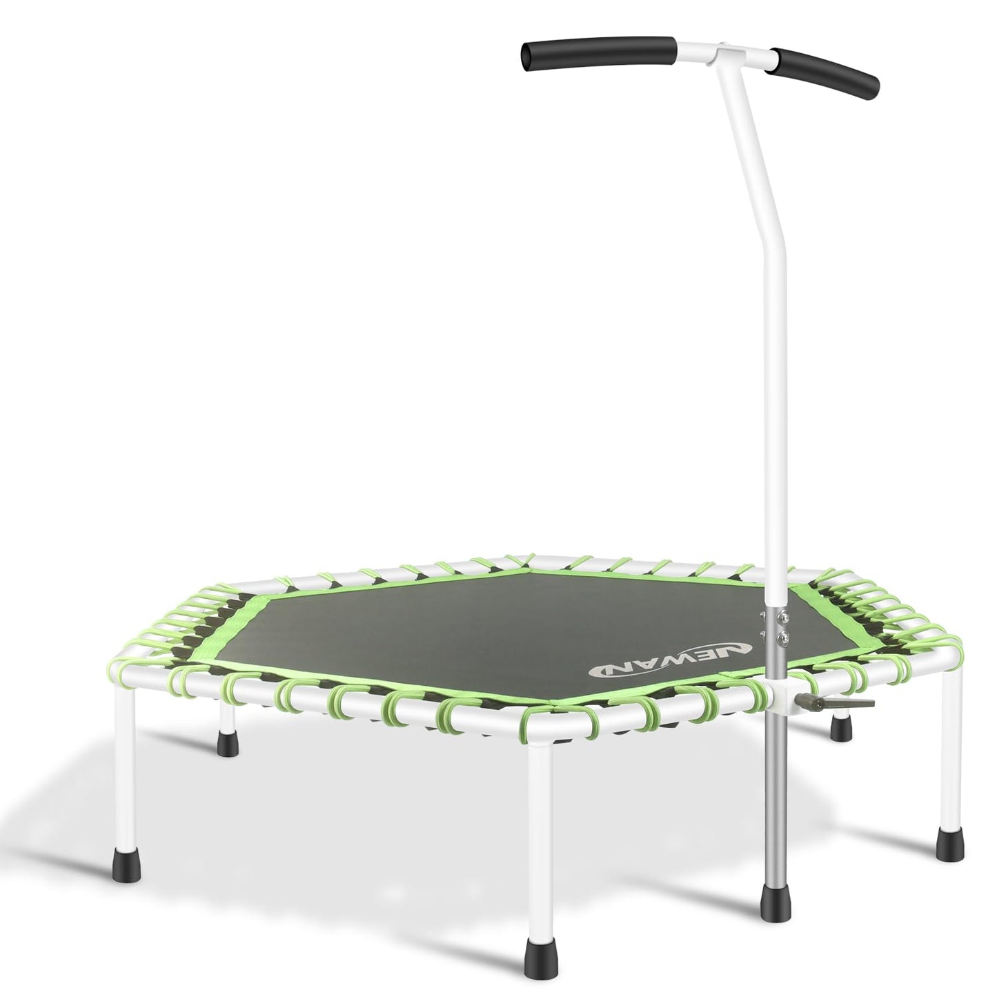 Newan 48'' Fitness Trampoline with Adjustable Handle Bar, Silent Trampoline Bungee Rebounder Jumping Cardio Trainer Workout for Adults - Max Limit 330 lbs
