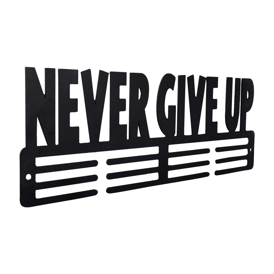 SEHAZ ARTWORKS Medal Hanger Display | Medal Holder Display | Medal Display Hanger | Medal Holder Wall (Holds Upto 30-40 Medals) NeverGiveUp Black
