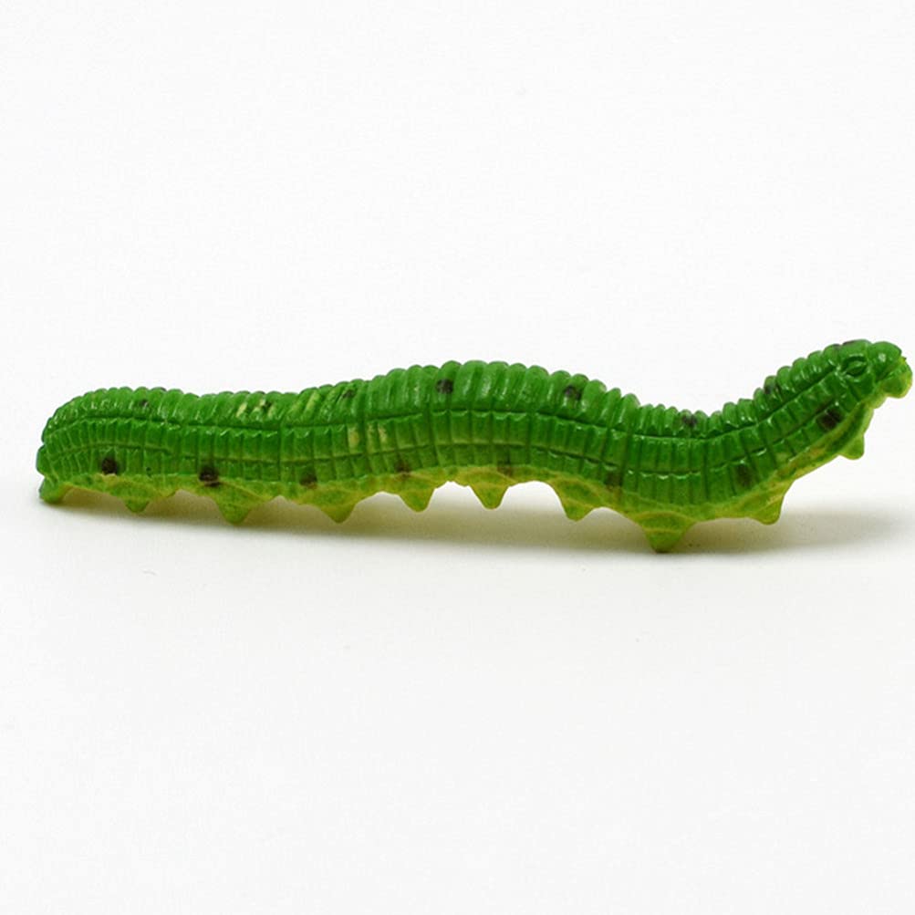 24Pcs Simulation Caterpillar Plastic Fake Worm Crawling Halloween Prank Toy Educational Learning Toys for Kids (Random Style)