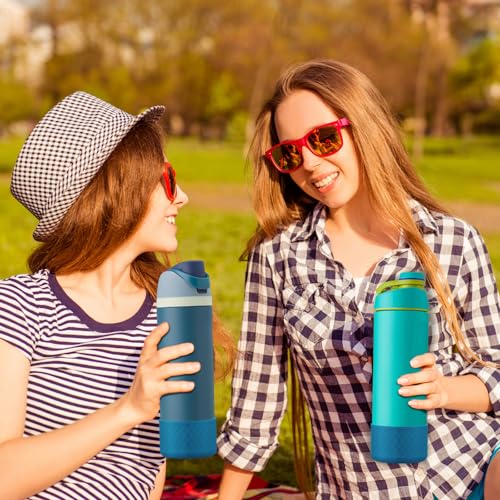 Comheral 2PCS Silicone Water Bottle Boot for Owala 24oz, Anti-Slip Protective Sleeve Bottom Bumper for FreeSip, Twist, and Flip Stainless Steel Bottles, Dishwasher Safe and BPA Free(Dark Blue)