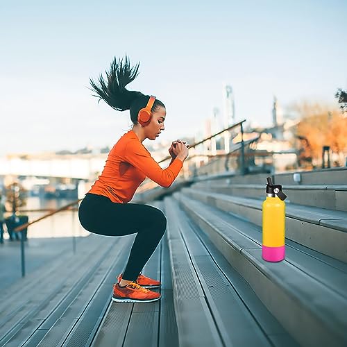 DBIW Boot for Hydro Flask 12-24 OZ Water Bottle/Stanley Tumbler, Bottom Boots for Hydroflask Sports Water Bottles, Silicone Bottom Cover Sleeve (Carnation, Fits Stanley Cups + Hydro 12-24 oz)