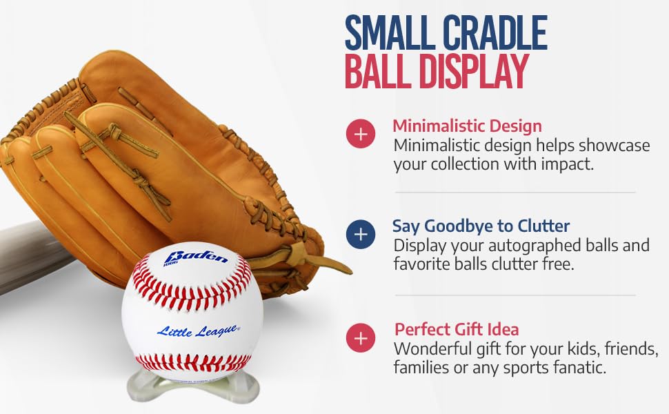Small Ball Cradle Display Stand - Baseball, Softball and Tennis Ball Holder - Made in USA - Baseball Display Stand, Softball Display Stand, Tennis Ball Display Stand (Purple)