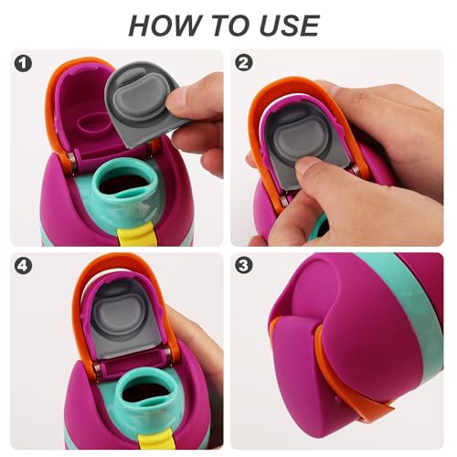 4pcs Replacement Stopper Compatible with Owala FreeSip 24oz 32oz, Water Bottle Top Lid Gasket for Owala 16/19/24/32/40oz Seal Bottle Cap Mouth Stopper Part Silicone Plug Accessories BPA-Free (Gray)