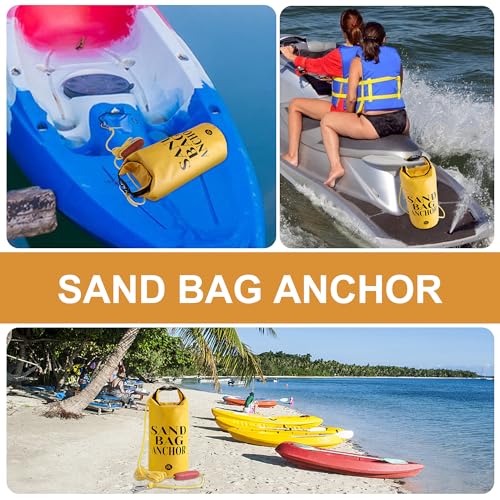 RunNico 10L 500D Sand Anchor for Small Boats,2 in 1 PWC Jet Ski Anchor Kit with Adjustable Buoy,Waterproof Dry Bag for Jet Ski, Kayak, Boat, Watercraft and Canoe