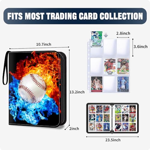 TsuiWah Football Card Binder with Sleeves, 9-Pocket Trading Card Holder Card Collectors Album Hold Up to 900 Cards, Card Folder Fit for Football Baseball Basketball Cards Sport Trading Cards, TCG, MCG