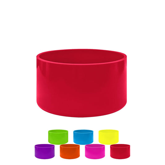 ZhaoHeFits New Neon Matte Luster Silicone Boot Sleeve for Stanley/Simple Modern 20-40oz for Owala-24oz and More Bottles with 2.8-3in Base Glitter Anti Slip Cover Protector (Neon Red)