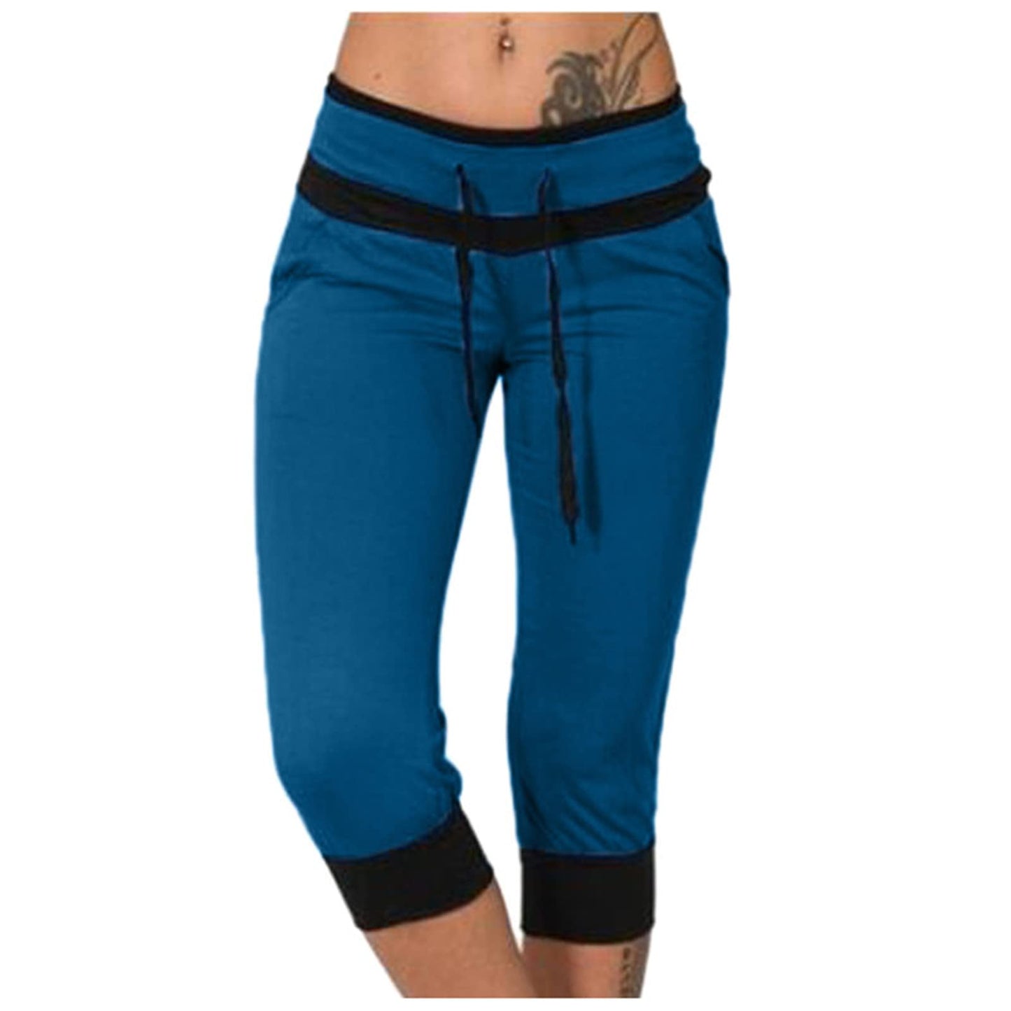 APIVOE Capri Sweatpants for Women Casual Lightweight Capri Joggers Plus Size Drawstring Capri Pants Summer Workout Capris