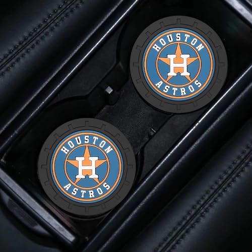 Astros Car Cup Holder Coasters for Baseball Fans,Huston Astros Car Coasters for Car Cup Holder,Baseball Stuffs Huston Astros Car Cup Holder Insert,Souvenir/Gifts for Baseball Fans,Car Cup Mat,2.75''