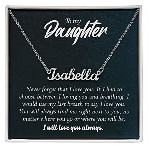 VIRAGIL Custom Name Necklace for Daughter, Daughter Christmas Gift, Daughter Birthday Gift, Daughter Necklace form Mom and Dad Necklace with Luxury Box gifts on Christmas, Birthday