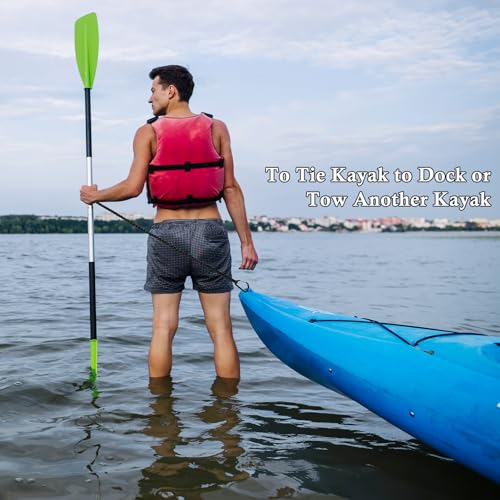 NVAAV 1/2/4 Pack Kayak Paddle Board Tether Leash Stretchable Strap Lanyard Rope, 3.3-7 Feet with Carabiner for SUP Kayaking Boating Canoeing Fishing Pole Rod or Other Gear