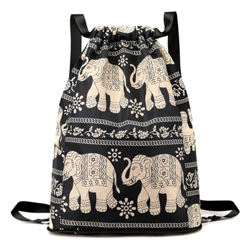 Kunnozz Drawstring Foldable Large Capacity Dry-wet Separation Travel Sports Backpack - Illuminate Waterproof Lightweight Bag (C)