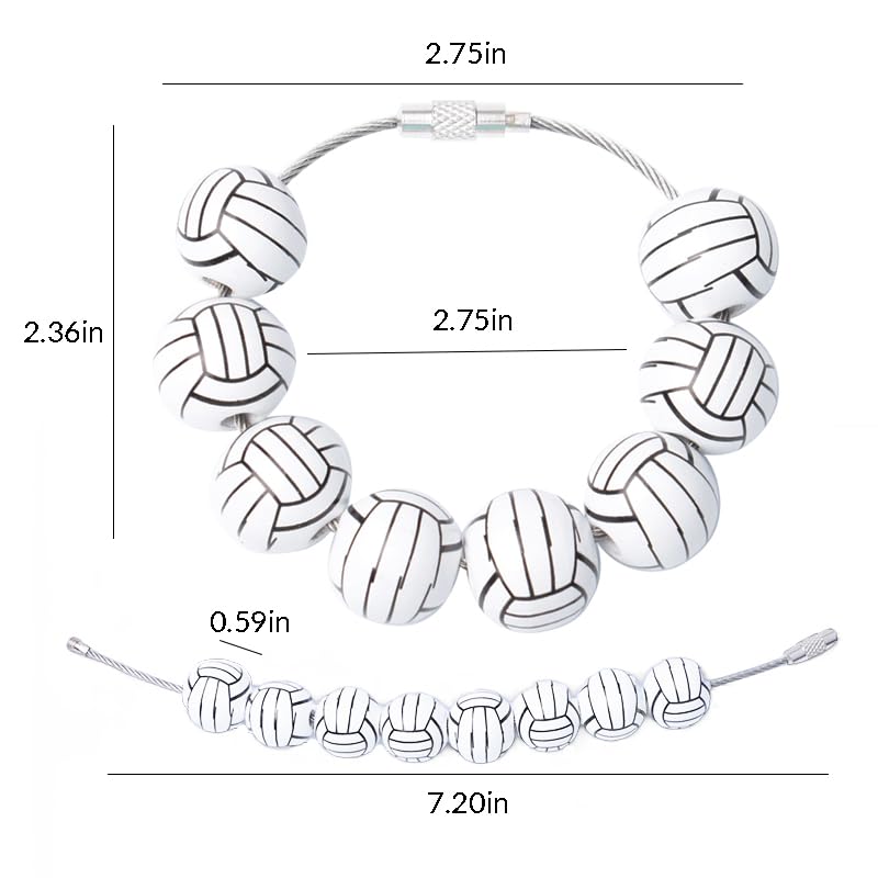 Rubber Beach Bag Sports Charms Volleyball Bag Bogg Bag Volleyball Accessories for Women Volleyball Coach Player Sports Charms for Large Bogg Accessories for Handbags Wooden Beads Charm