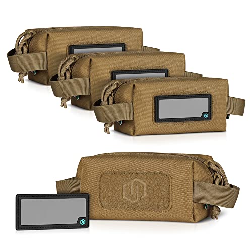 Savior Equipment Loose Sacs 4-Pack Tactical Ammo Pouch Firearm Ammunition Carrier Bag, ID Patches Included, Tan