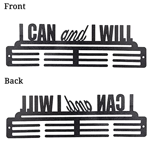 SEHAZ ARTWORKS Medal Hanger Display | Medal Holder Display | Medal Display Hanger | Medal Holder Wall (Holds Upto 30-40 Medals) I Can I Will Black