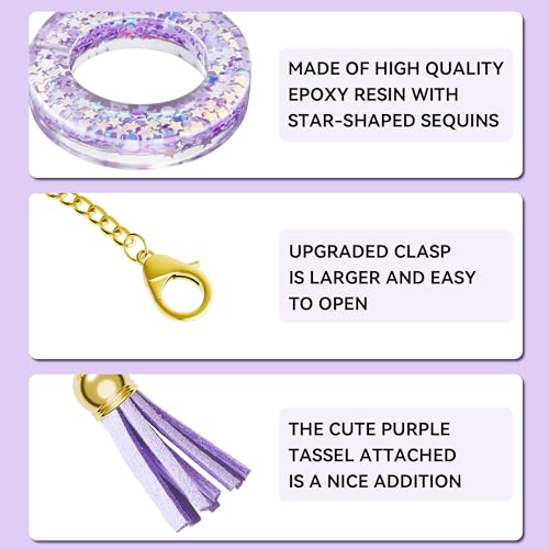 MOYOHIM Letter Charm for Stanley Cup, 1PCS Cute Tumbler Accessories Charm for Handle, Purple Personalized Initial Keychain Charm for Girls Women