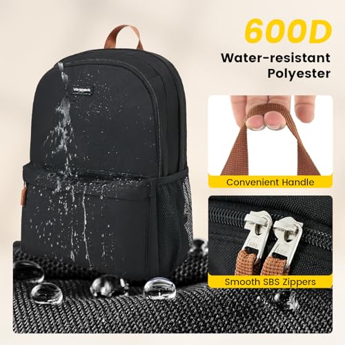 Vorspack Backpack for Men and Women - Lightweight Bookbag College Backpack Casual Daypack Backpacks for Travel Work - Black