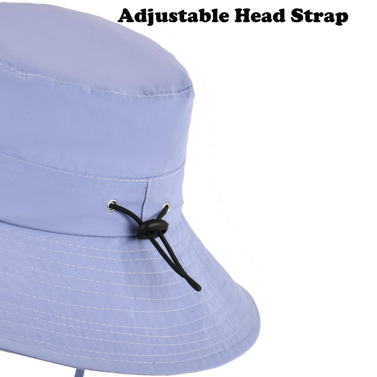 Kids Wide Brim Sun Hat Adjustable for Teen Youth Bucket Sun Protection UPF 50+ Safari Hat(Purple,53cm/2-8y)