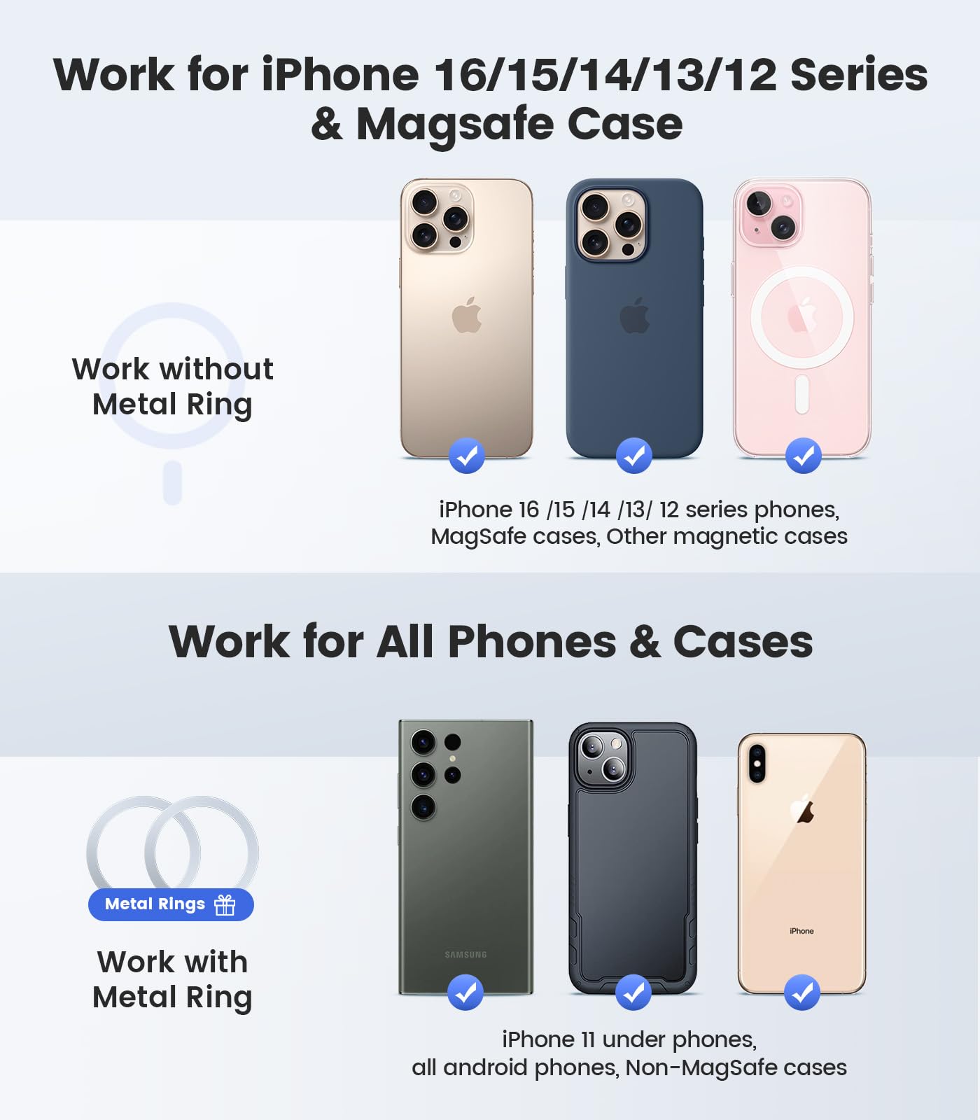 VICSEED Tesla Phone Mount【Strongest Magnet Power】 Foldable Hidden Tesla Phone Holder Fit for All Phones, Tesla Model 3/Y/Cybertruck Accessories, Tesla Model 3 Model Y for MagSafe Car Mount