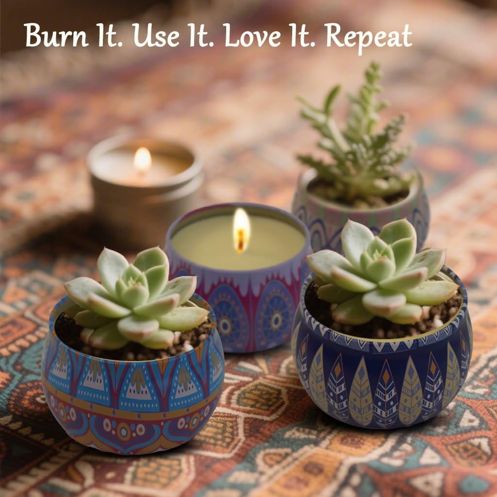 Scented Candles Gift Set for Women - 4 Pack Aromatherapy Candles with 8% Essential Oils, 120H Burn Time, Stress Relief & Relaxation, Soothing, Perfect for Birthday, Christmas, Thanksgiving, Mother