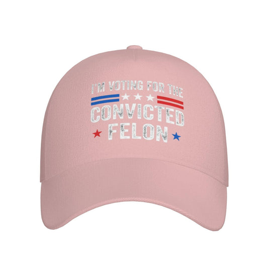 feirel I'm Voting for The Convicted Felon Baseball Caps for Women Men Adjustable Cute Funny Pink Hats for All Season