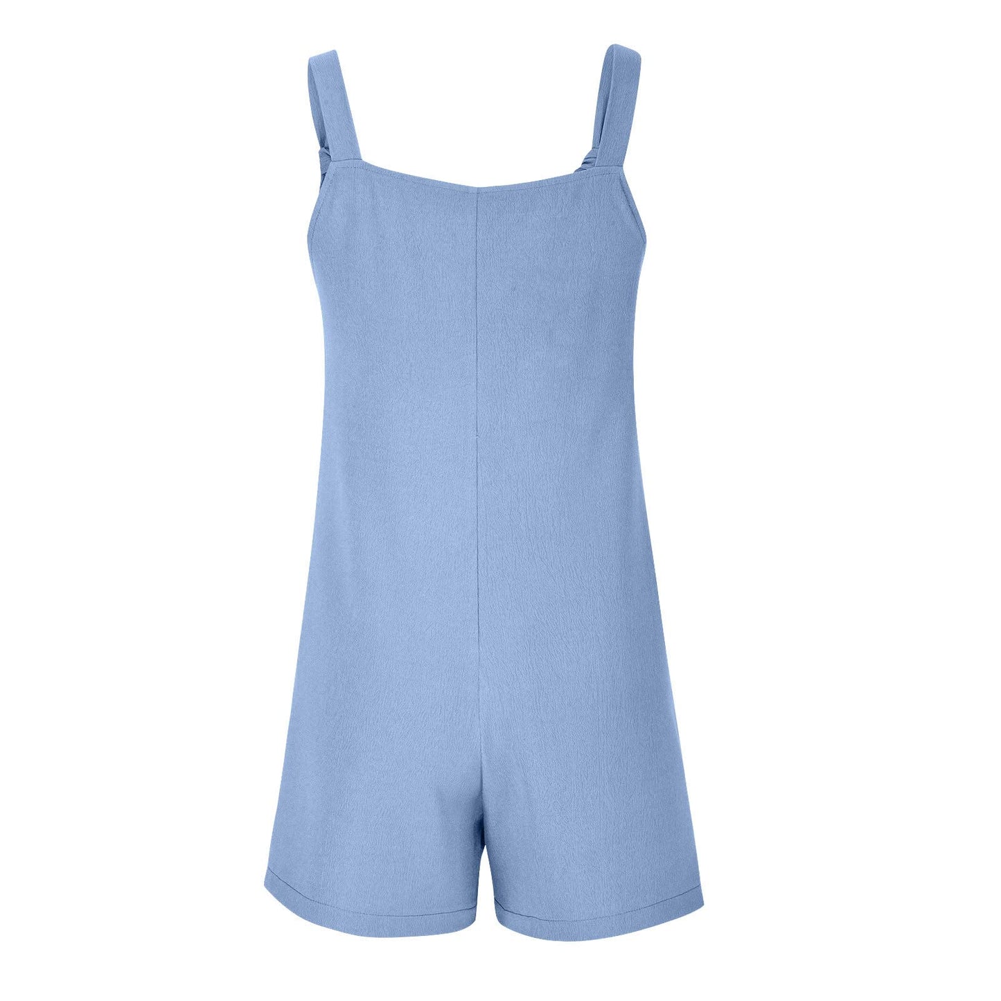 Short Rompers for Women 2024 Adjustable Knot Strap Jumpsuit Loose Fit Plus Size Summer Overalls Shorts with Pockets