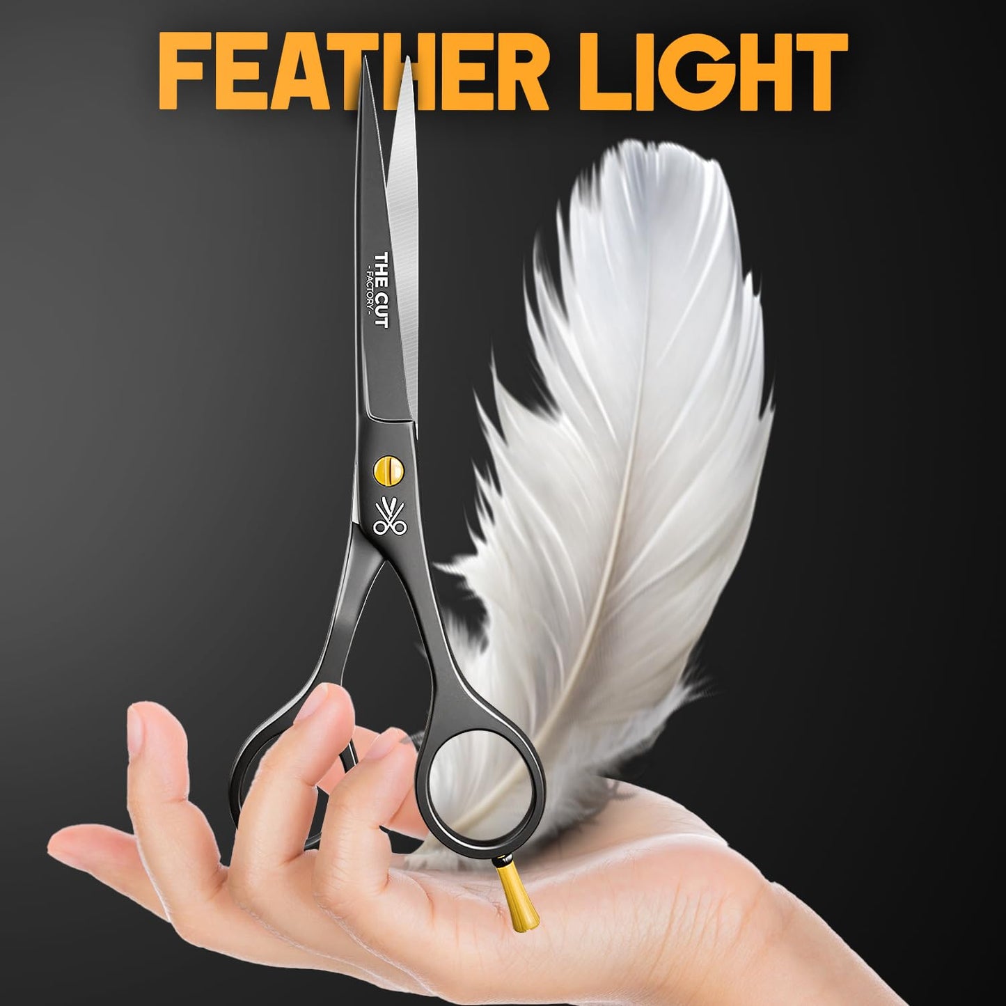 "The Cut Factory- 6.5” Professional Hair Scissors - High Carbon 420 Stainless Steel Hair Cutting Scissors, Ultra-Sharp Barber Shears for Salon & Home - Ergonomic for Men, Women, Kids & Babies"