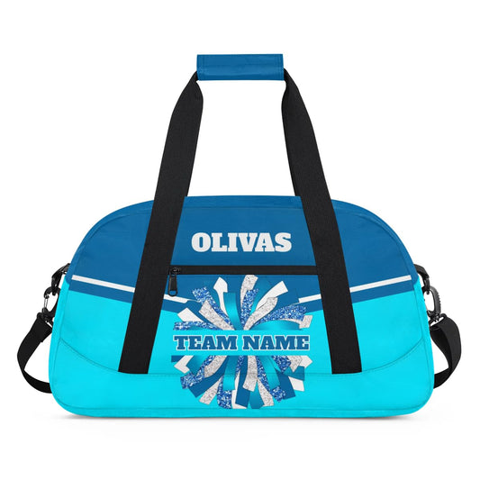 Personalized Cheerleader Bag Dance Bag for Girl, Custom Team Bag Gym Bag Sport Duffel Bag, Weekender Bags Travel Bag for Cheer Team Blue Sliver Cheer