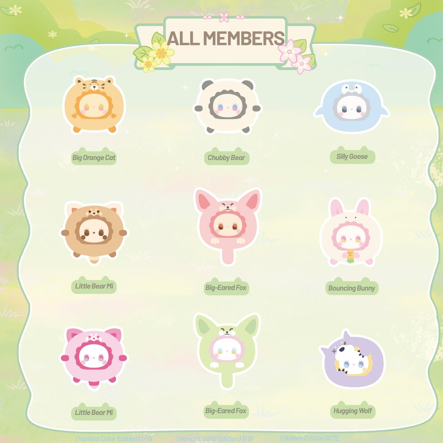 LUCKY EMMA RUA RUA Zoo Tuan Tuan Series Blind Box 6PCS Blind Bag Collection Toys Desktop Cute Blind Box Figures for Birthday Gifts