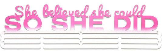 Lapetale Fashion She Believed She Could SO SHE DID Medal Hanger Display,Medal Holder Upgraded New for Sports,Cheer,Gymnastics,Soccer,Softball,Marathon,Wrest,Football...