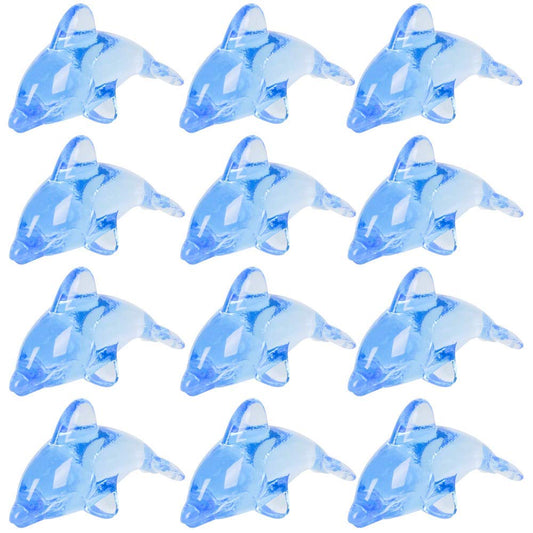 ArtCreativity Acrylic Dolphin Cake & Cupcake Toppers, Set of 24, Mini 2 Inch Dolphin Figurines, Decorations for Sea, Nautical, Mermaid, & Baby Shower Parties, Fun Party Favors, Goodie Bag Fillers