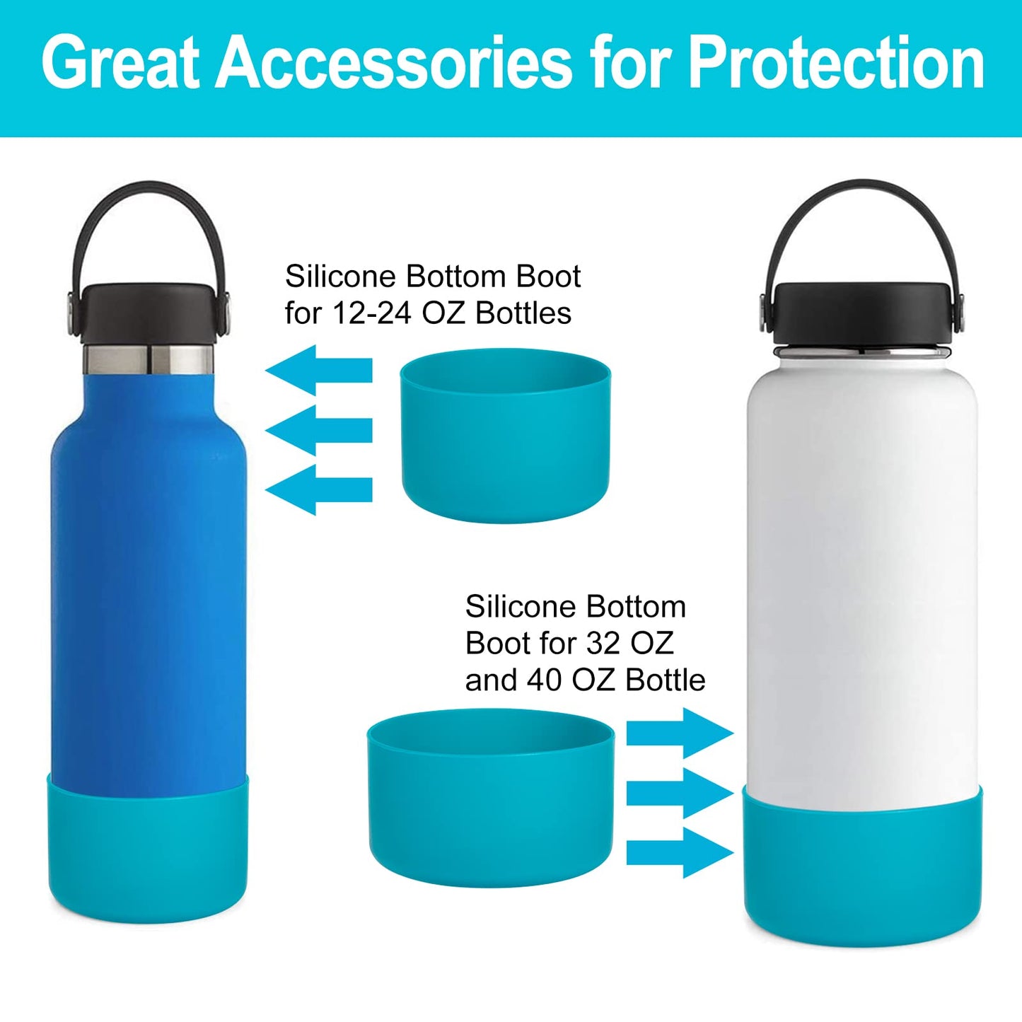 DBIW Boot for Hydro Flask 12-24 OZ Water Bottle/Stanley Tumbler, Bottom Boots for Hydroflask Sports Water Bottles, Silicone Bottom Cover Sleeve (Naguna, Fits Stanley Cups + Hydro 12-24 oz)
