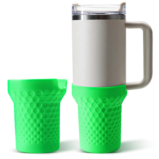 Thxbag Silicone Boot for Stanley Cup 30 oz, Green Neon Boot Sleeve Cover Fit with Stanley H2.0 and Quencher Adventure Tumbler Accessories (Neon Green, 30oz&20oz)
