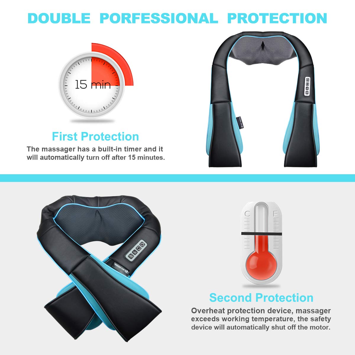 Mo Cuishle Shiatsu Neck and Shoulder Massager with Heat – Deep Kneading Massage for Relaxation – Ideal for Christmas, Mother's Day, Father's Day, Gifts for Men, Women, Mom and Dad