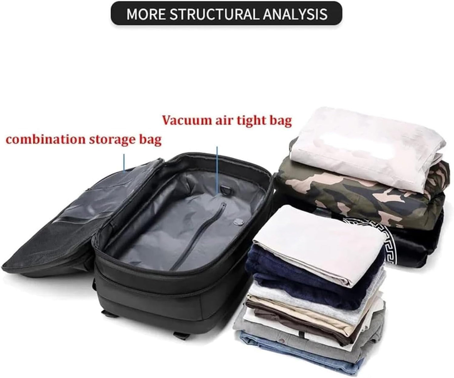 ZHIGNEP Alepeak Vacuum Backpack, Vacpack Backpack, 60L Airbag Backpack Travel,Waterproof Anti-Theft Vacuum Compression Backpack (vacpack 2.0- Blue)