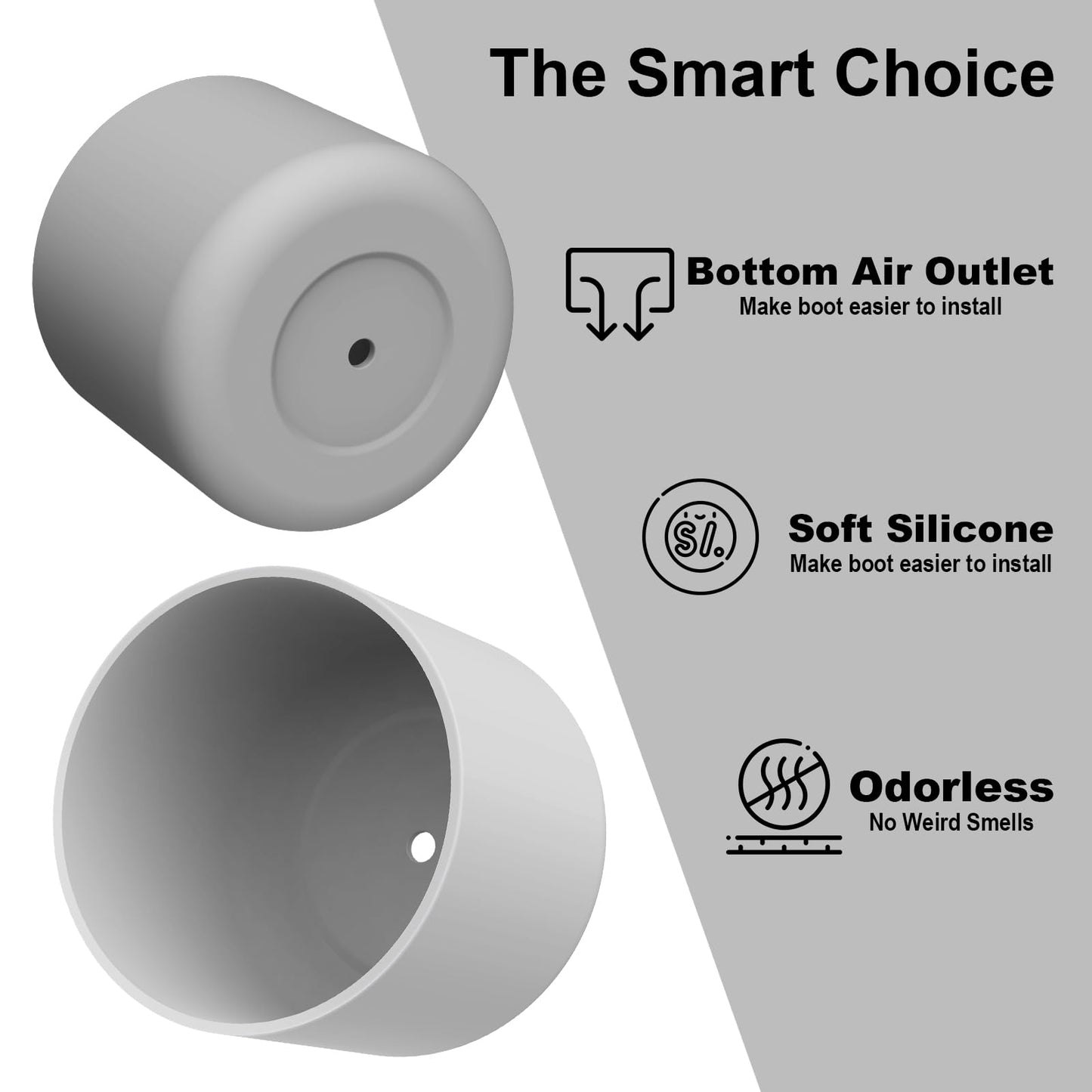 Comheral 2PCS Silicone Water Bottle Boot for Owala 24oz, Anti-Slip Protective Sleeve Bottom Bumper for FreeSip, Twist, and Flip Stainless Steel Bottles, Dishwasher Safe and BPA Free(Gray)