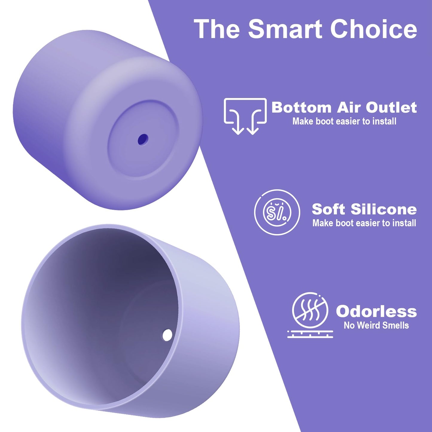 Comheral 2PCS Silicone Water Bottle Boot for Owala 24oz, Anti-Slip Protective Sleeve Bottom Bumper for FreeSip, Twist, and Flip Stainless Steel Bottles, Dishwasher Safe and BPA Free(Purple)