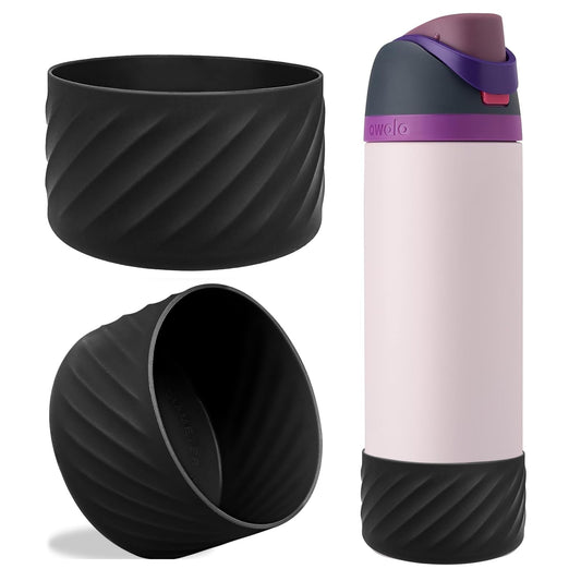 2Pcs Protective Silicone Boot Bottom Base for Owala FreeSip Twist and Flip Flask 24OZ, and Compatible with Stanly Cup Tumbler 20-40oz and More Bottles with Bottom Diameter 2.8-2.95inch