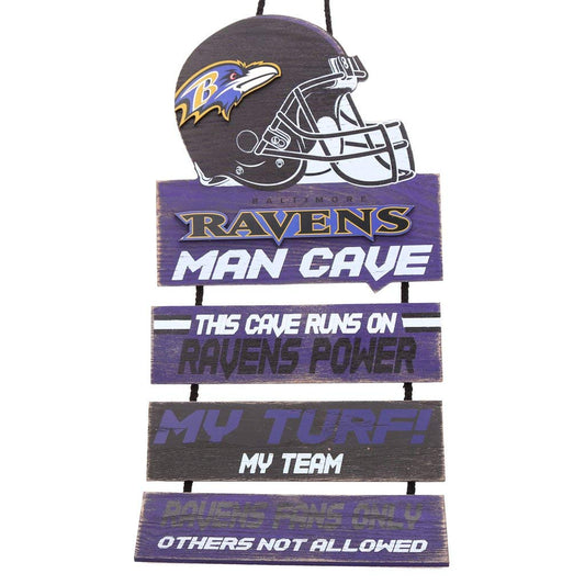 FOCO Baltimore Ravens NFL Mancave Team Logo Man Cave Hanging Wall Sign