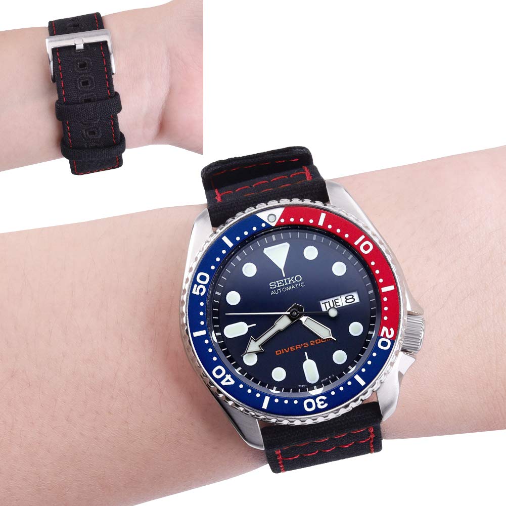 Ritche Christmas Gift 18mm Vintage Canvas Wristbands Quick Release Watch Band Replacement Watch Straps for Men Women, White Elephant Gifts, Stocking Stuffers for Men, Father's Day gifts