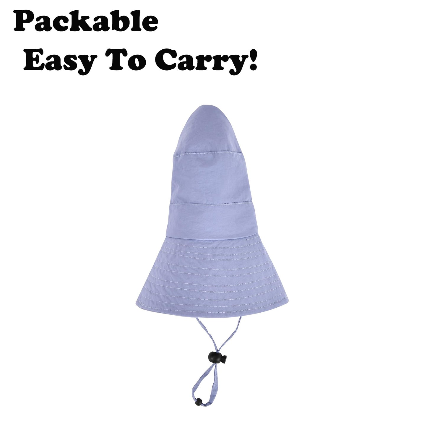 Kids Wide Brim Sun Hat Adjustable for Teen Youth Bucket Sun Protection UPF 50+ Safari Hat(Purple,53cm/2-8y)
