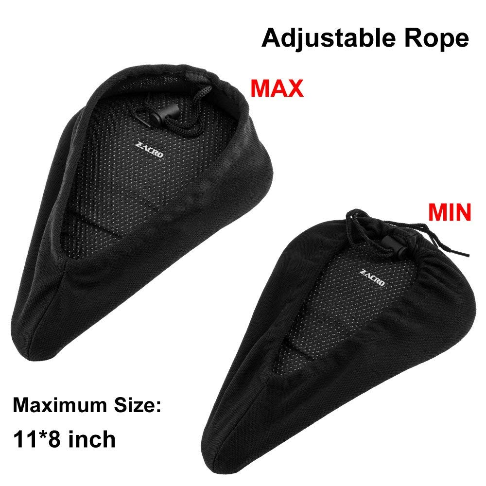 Zacro Bike Seat Cushion - Padded Gel Bike Seat Cover for Men & Womens Comfort, Compatible with Peloton, Stationary Exercise or Cruiser Bicycle Seats, 11 x 7 inches