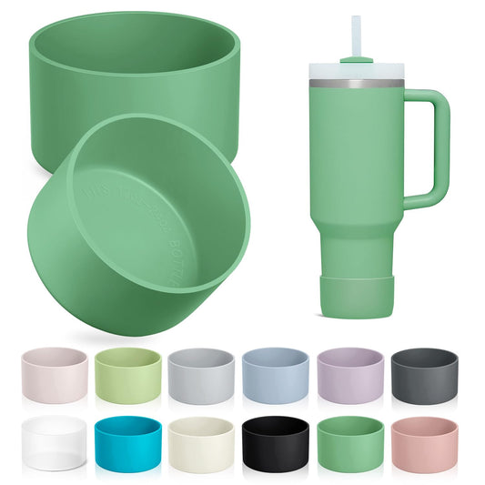 2-Pack Silicone Boot for Stanley Tumbler 40 oz 30oz 20oz & Hydro Flask 12-24oz - Cup Boot for Select Yeti, Simple Modern, Owala Water Bottle - Bottom Protector Cover Sleeve Fit Stanley Cup Accessories