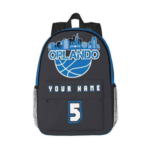 Jvpprds Orlando Custom Backpack for Boys Personalized Schoolbag Customized Bag with Name Numbers Fans Gifts