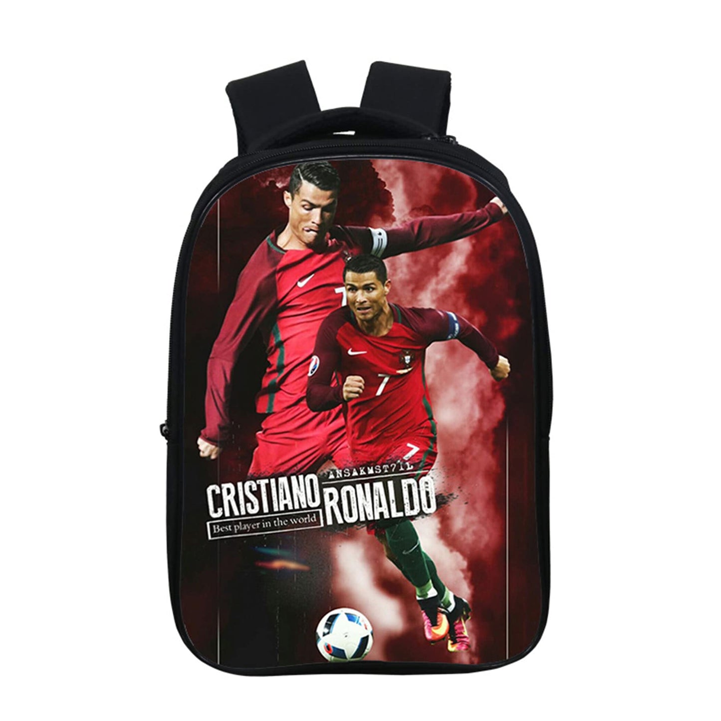 DENATOP Cristiano Ronaldo Graphic Backpack-Casual Travel Daypack Waterproof Bookbag for Football Fans