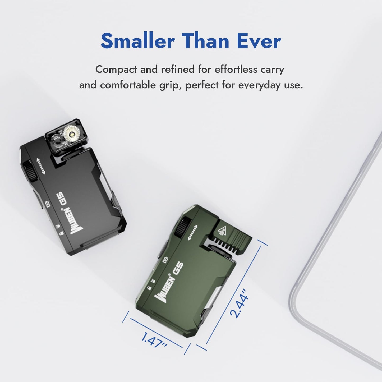 WUBEN G5 Rechargeable EDC Flashlight, 400 Lumens Dual Light Sources Mini Flashlight with RGB Light, Portable Flat Pocket Flashlights, Magnetic Keychain Flashlight for Outdoor Home Emergencies (Black)