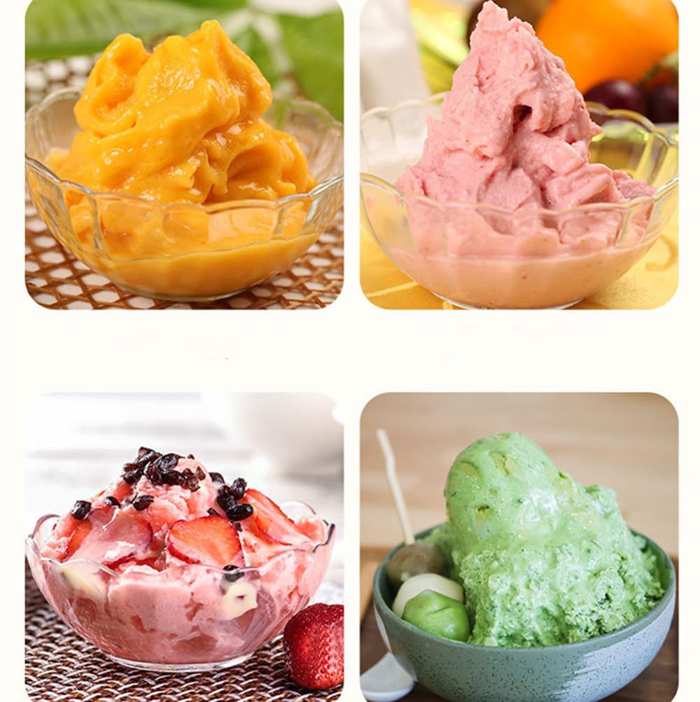 Hand Crank Ice Crusher Manual Ice Shaver Snow Cone Machine Mini Premium Portable Ice Crusher and Shaved Ice Machine with Free Ice Cube Trays - BPA Free (M White with 1 Ice Cube)