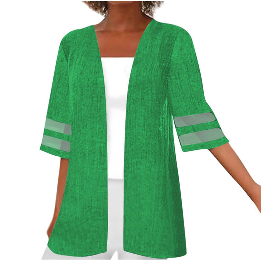 Aboser Chiffon Cover Up Summer Cardigans for Women Light Weight 3/4 Sleeve Cover Up Tops Fashion Solid Color Shrugs Boho Loose Fit Clothes Deal of the Day Prime Today Green