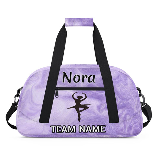 Voloreju Personalized Dance Gym Bag Cheer Bags for Girls Customize Travel Duffle Bag Foldable Sports Bag Kids Ballet Bag